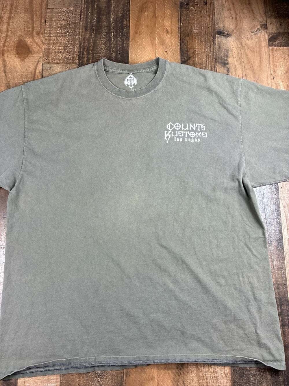 Count's Kustoms Las Vegas Blackjack Cross Graphic T-Shirt Olive Size 2XL